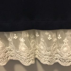 Navy Tunic with Lace Trim